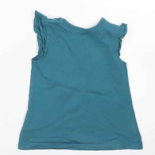 George Girls Blue  Cotton Basic T-Shirt Size 12-18 Months Crew Neck