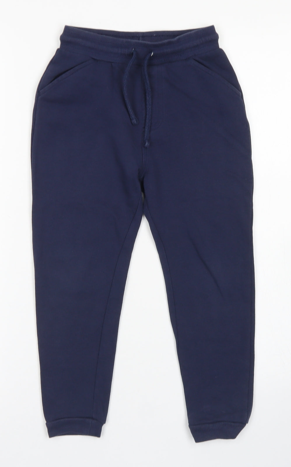 George Boys Blue  Cotton Jogger Trousers Size 5-6 Years  Regular Drawstring