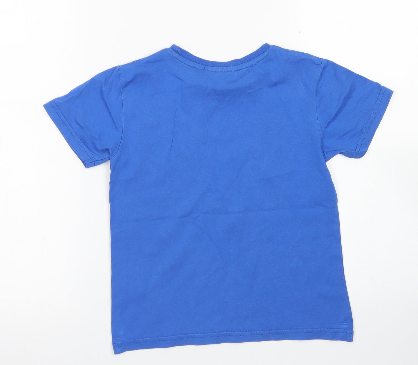 George Boys Blue  Cotton Basic T-Shirt Size 6-7 Years Crew Neck  - Pikachu