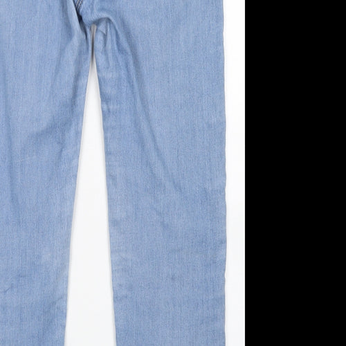 Bonmarché Womens Blue  Cotton Straight Jeans Size 14 L26 in Regular Button