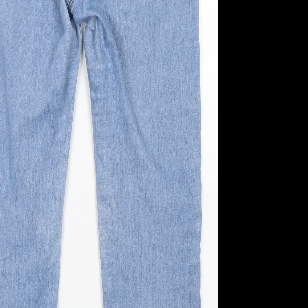 Bonmarché Womens Blue  Cotton Straight Jeans Size 14 L26 in Regular Button