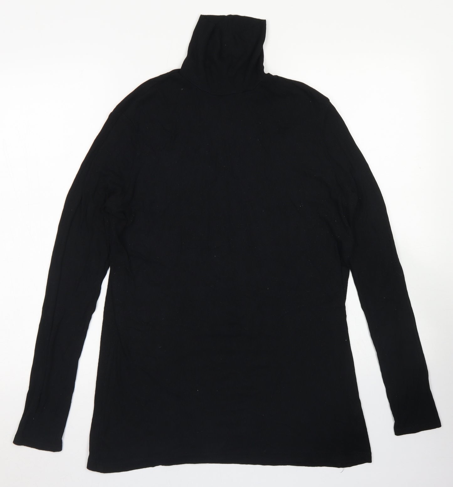 F&F Womens Black  Viscose Basic T-Shirt Size 20 High Neck