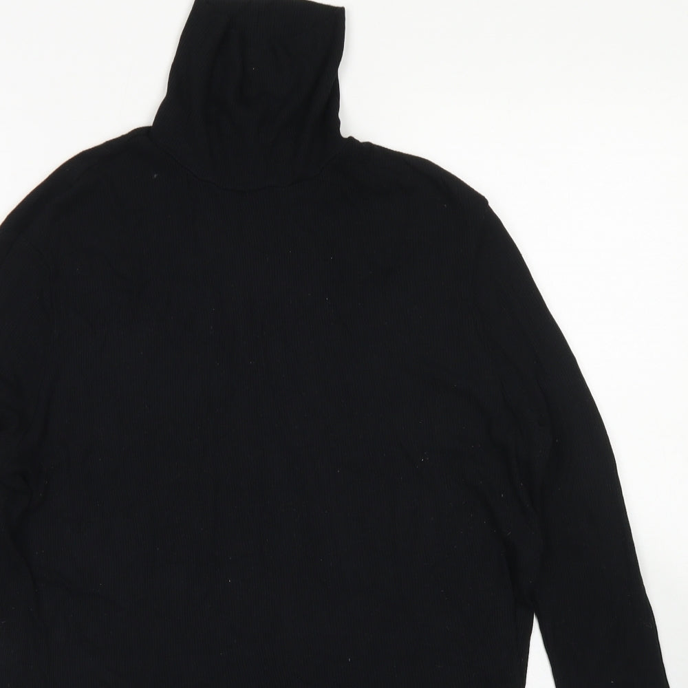 F&F Womens Black  Viscose Basic T-Shirt Size 20 High Neck