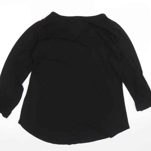Primark Womens Black  Polyester Basic Blouse Size S Round Neck