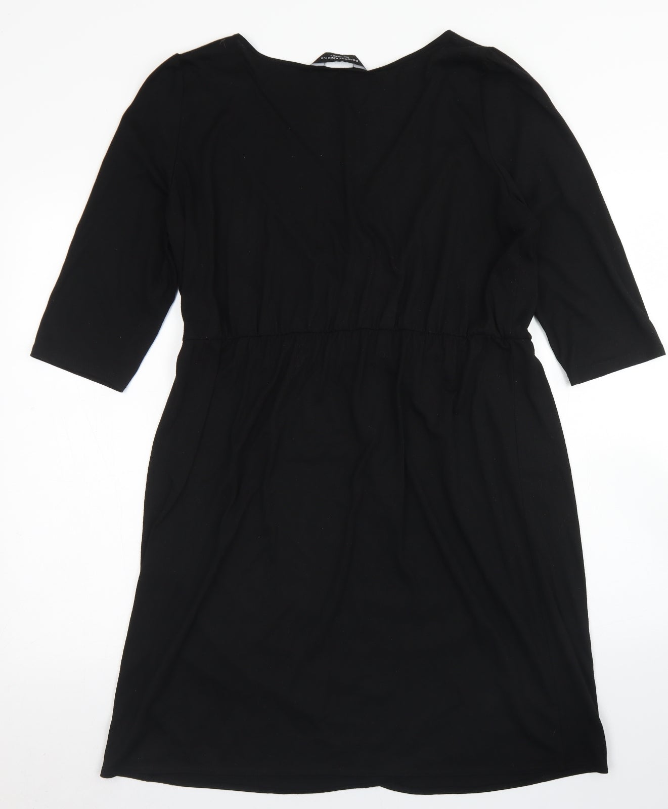 Dorothy Perkins Womens Black  Polyester Wrap Dress  Size 18  V-Neck