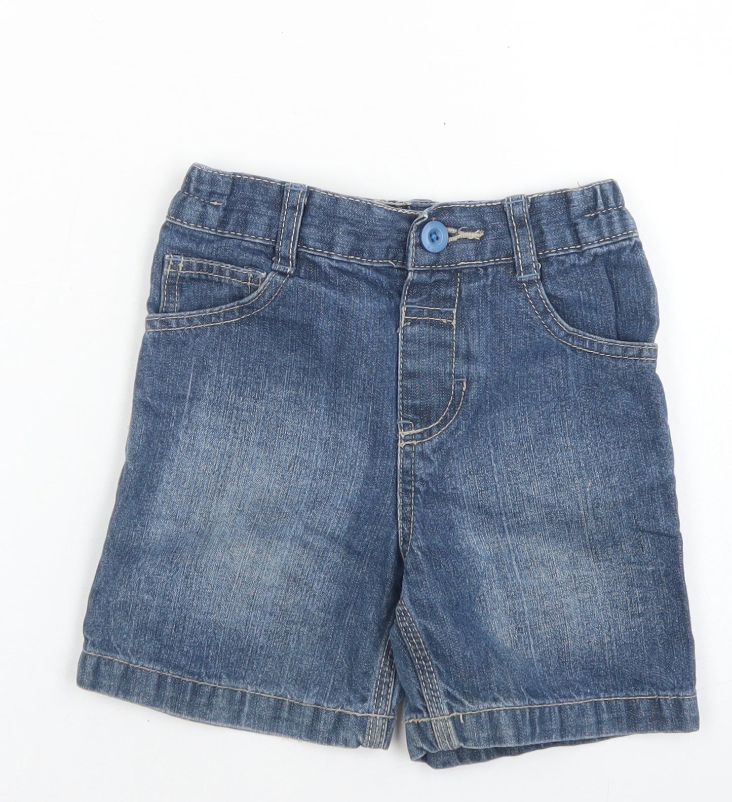F&F Girls Blue  Cotton Mom Shorts Size 3-4 Years  Regular