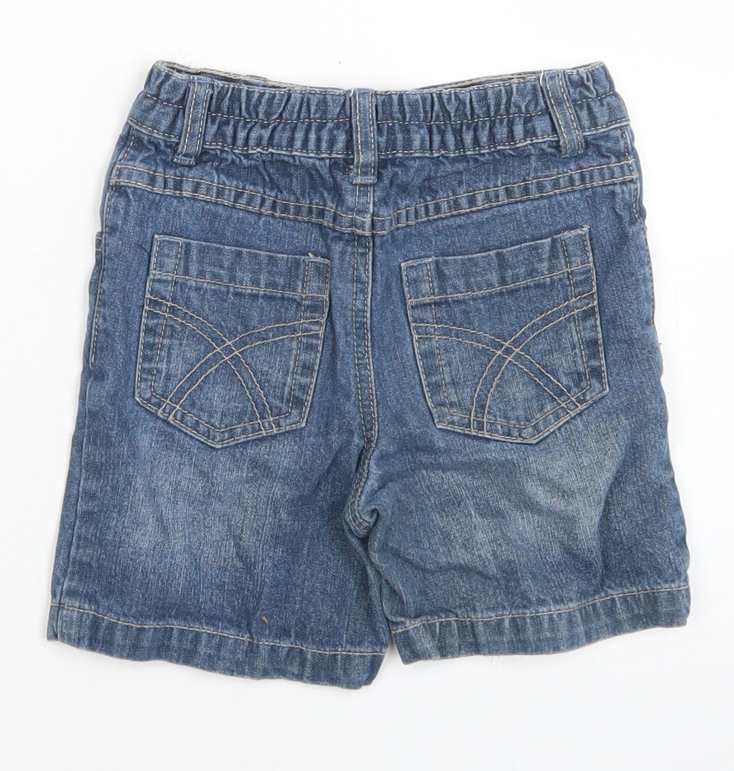 F&F Girls Blue  Cotton Mom Shorts Size 3-4 Years  Regular