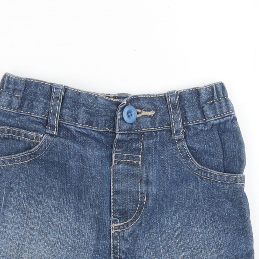 F&F Girls Blue  Cotton Mom Shorts Size 3-4 Years  Regular
