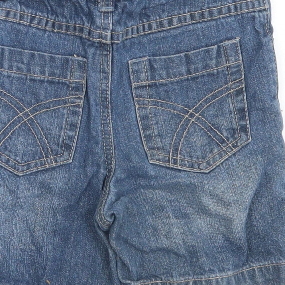 F&F Girls Blue  Cotton Mom Shorts Size 3-4 Years  Regular