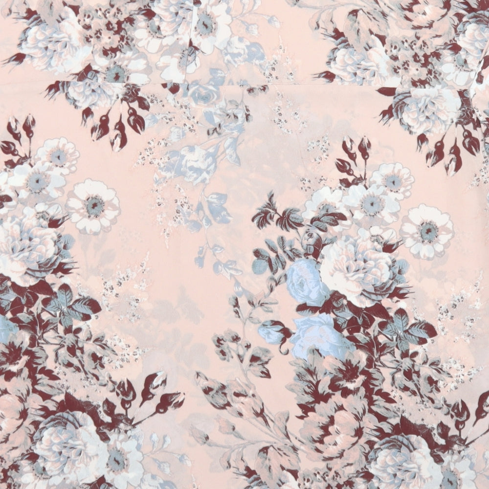NEXT Womens Pink Floral Polyester Basic Blouse Size 18 Round Neck