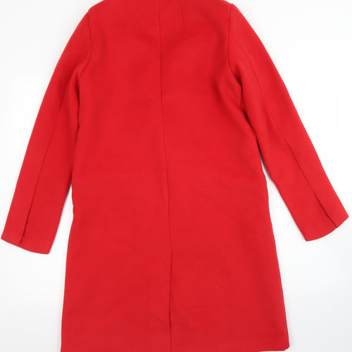Brave Soul Womens Red   Overcoat Coat Size 8  Button