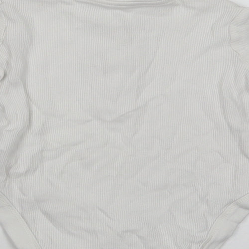 F&F Baby White  Cotton Romper One-Piece Size 9-12 Months  Snap