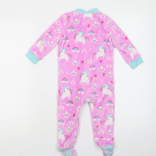 Dunnes Stores Baby Pink Geometric Polyester Babygrow One-Piece Size 12-18 Months  Zip - Unicorns And Rainbows