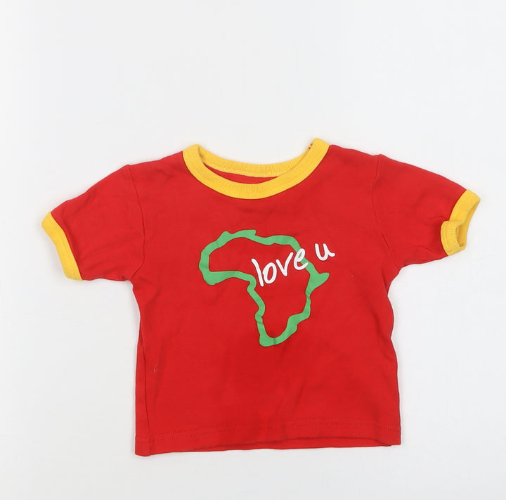 Home Brewed Baby Red  Cotton Ringer T-Shirt Size 18-24 Months Crew Neck  - Love