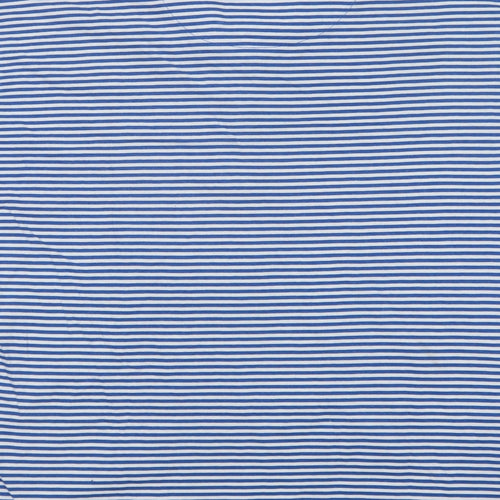 Brookhaven Mens Blue Striped Cotton  Polo Size L Collared Button