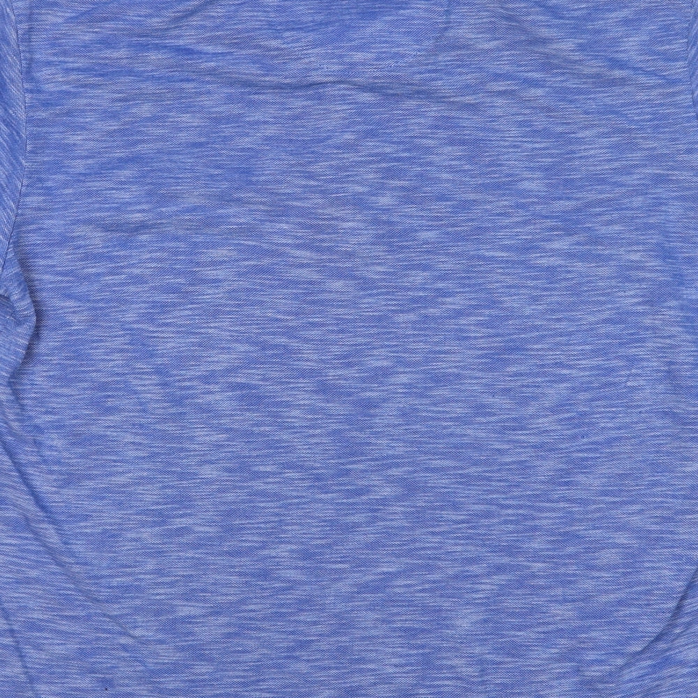 Ottomoda Mens Blue  Cotton  Polo Size M Collared Button