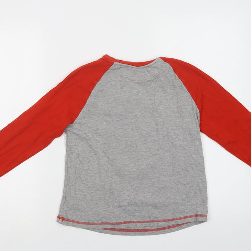 George Girls Grey Colourblock Cotton Basic Blouse Size 11-12 Years Crew Neck  - Pug Christmas