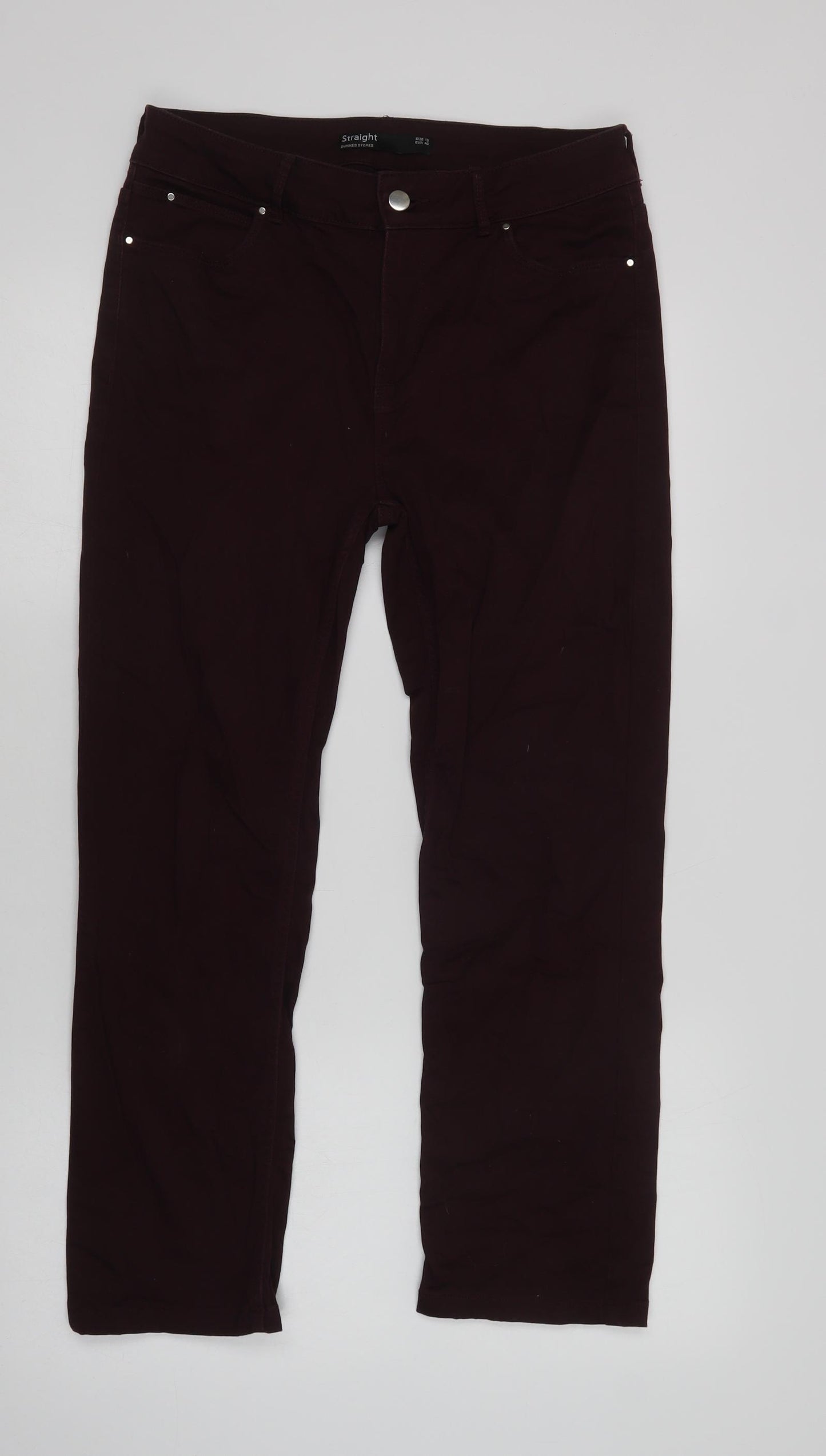 Dunn Womens Purple  Cotton Straight Jeans Size 12 L27 in Regular Button