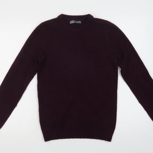 Marks and Spencer Mens Purple Crew Neck  Acrylic Pullover Jumper Size S