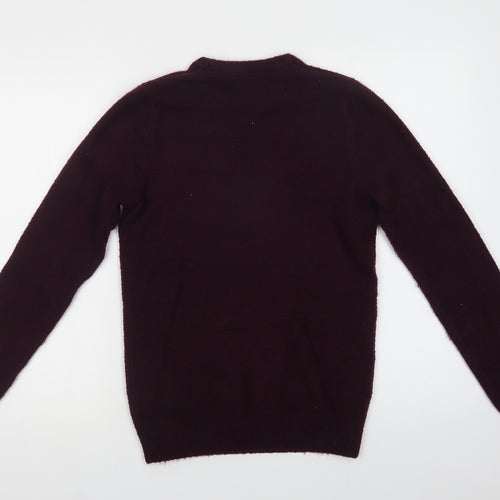 Marks and Spencer Mens Purple Crew Neck  Acrylic Pullover Jumper Size S