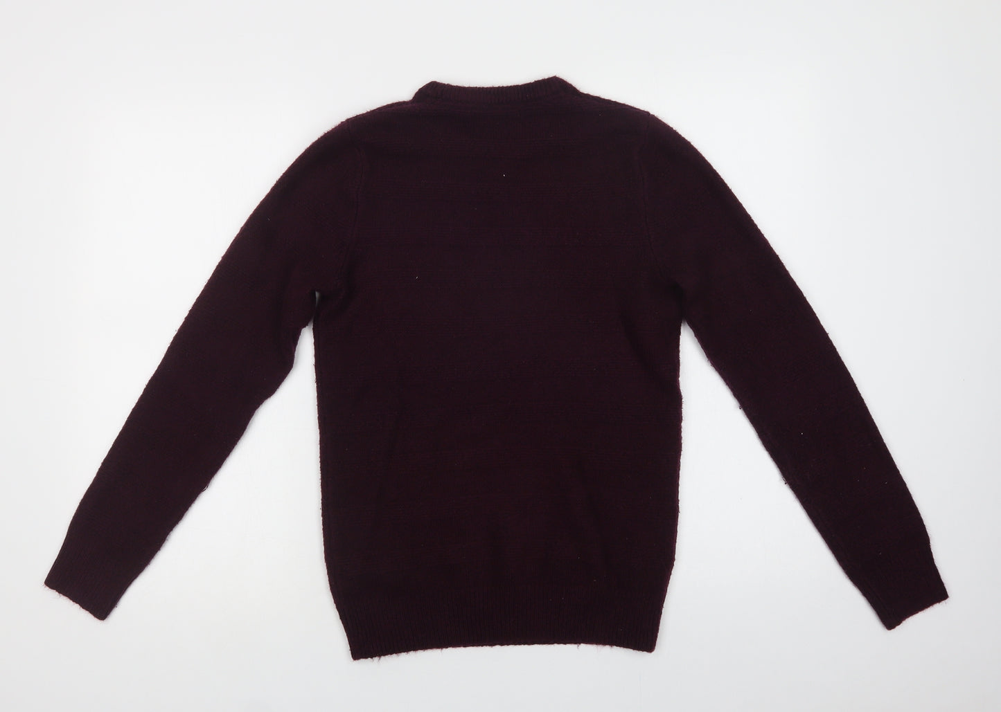 Marks and Spencer Mens Purple Crew Neck  Acrylic Pullover Jumper Size S