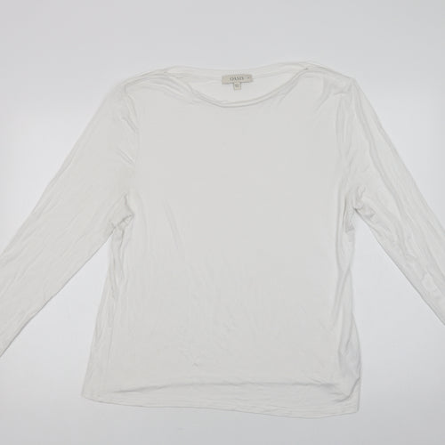 Oasis Womens White  Viscose Camisole Blouse Size XL Boat Neck