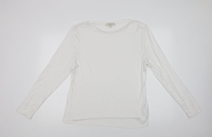 Oasis Womens White Viscose Camisole Blouse Size XL Boat Neck