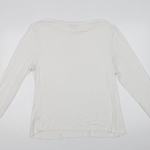 Oasis Womens White  Viscose Camisole Blouse Size XL Boat Neck