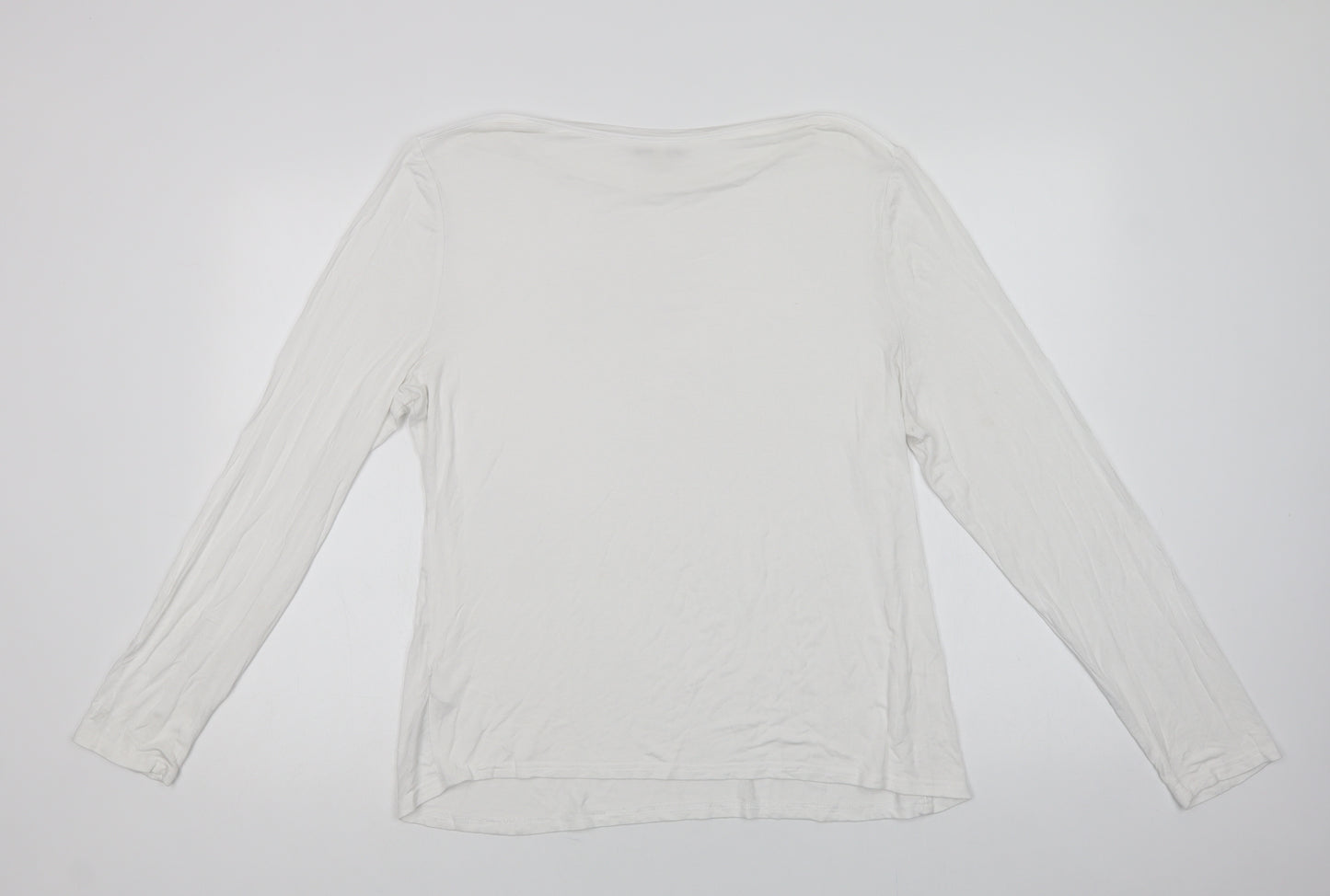 Oasis Womens White  Viscose Camisole Blouse Size XL Boat Neck