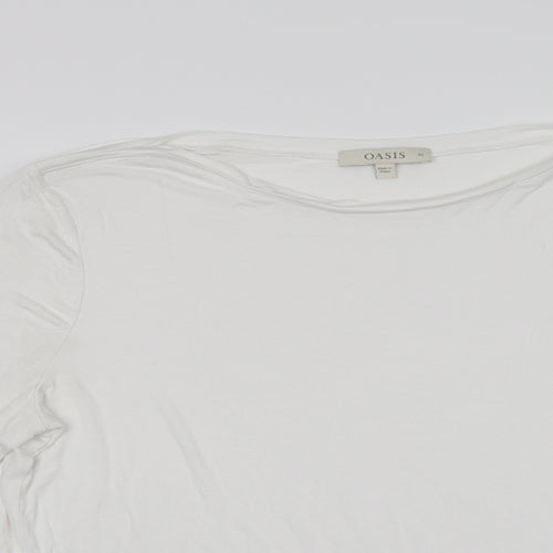 Oasis Womens White  Viscose Camisole Blouse Size XL Boat Neck