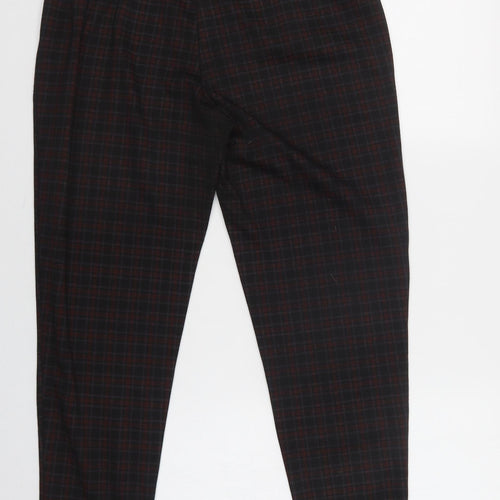 Innocence Womens Purple Check Polyester Jogger Trousers Size 12 L24 in Regular