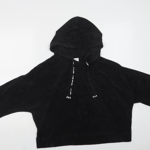 Reebok Womens Black  Cotton Pullover Hoodie Size L