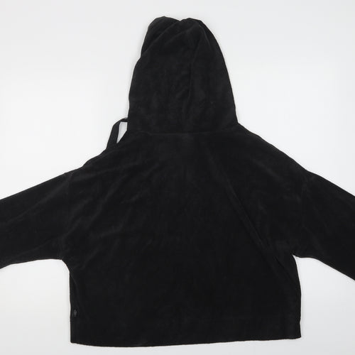 Reebok Womens Black  Cotton Pullover Hoodie Size L