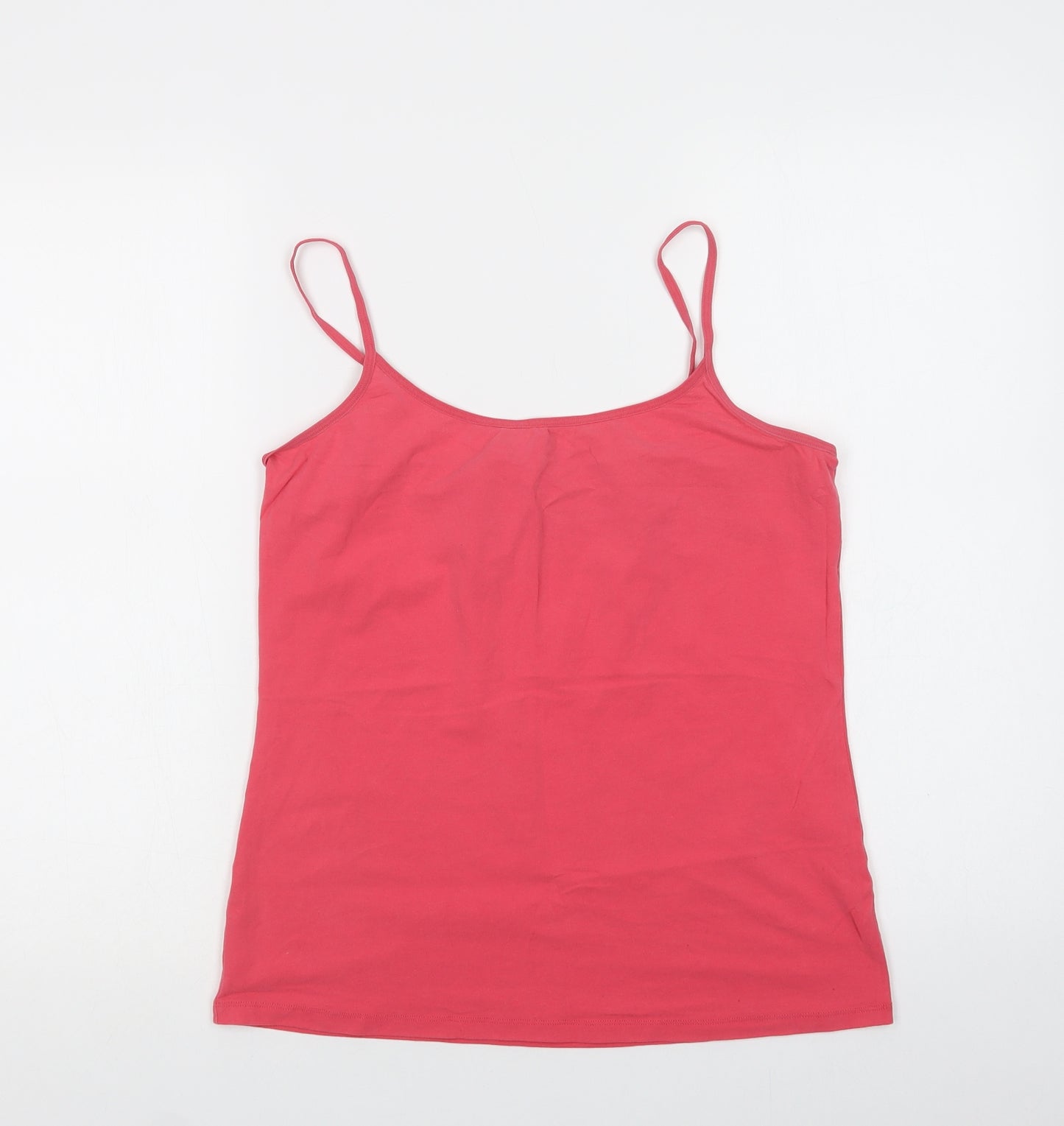 Marks Womens Pink  Cotton Camisole Blouse Size 16 Round Neck
