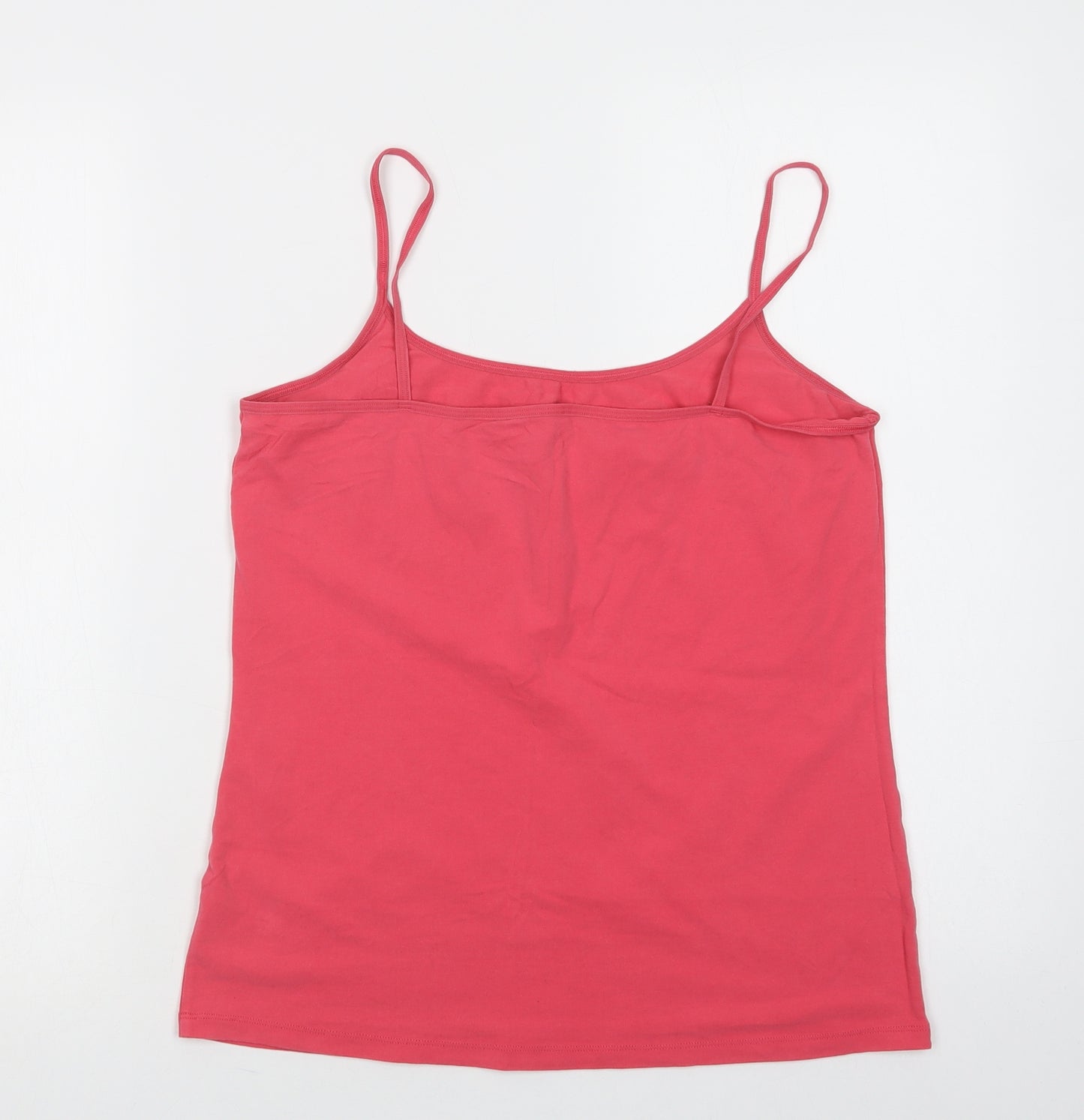 Marks Womens Pink  Cotton Camisole Blouse Size 16 Round Neck