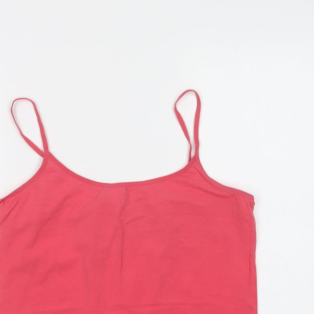 Marks Womens Pink  Cotton Camisole Blouse Size 16 Round Neck