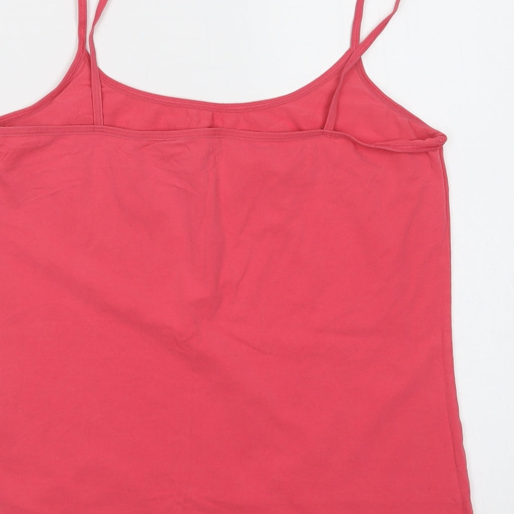 Marks Womens Pink  Cotton Camisole Blouse Size 16 Round Neck