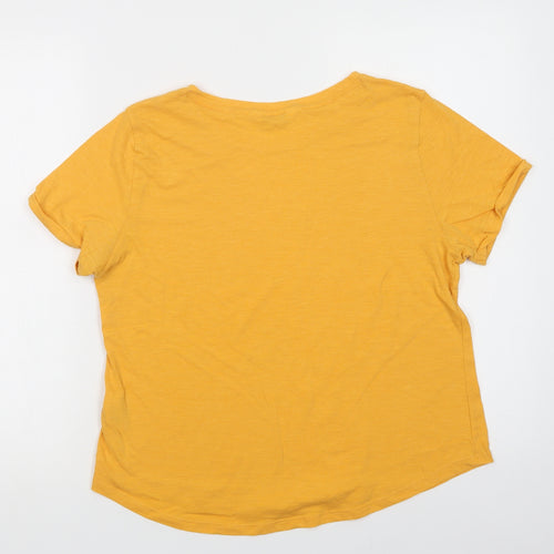 Marks and Spencer Womens Yellow  Cotton Top Pyjama Set Size 12   - Sunshine