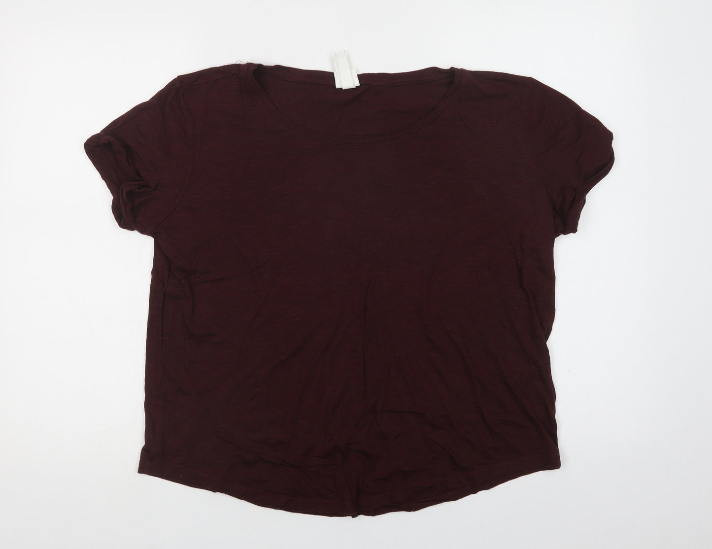 H&M Womens Purple  Cotton Basic T-Shirt Size M Crew Neck