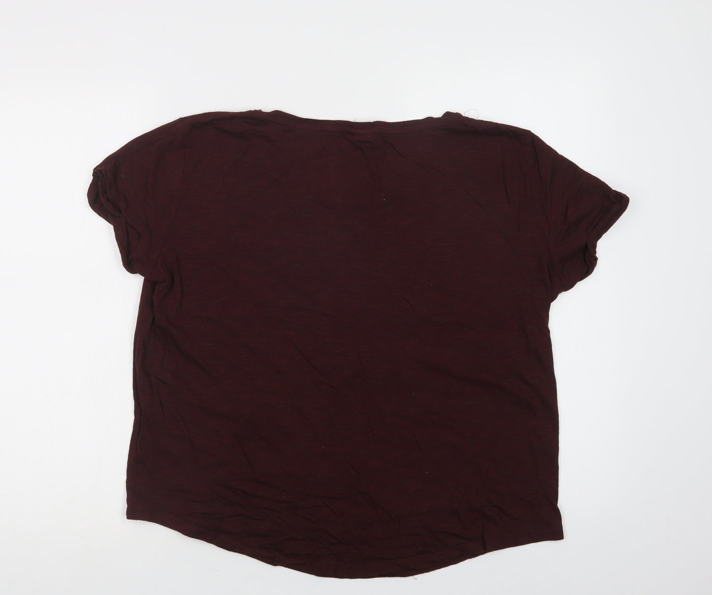 H&M Womens Purple  Cotton Basic T-Shirt Size M Crew Neck