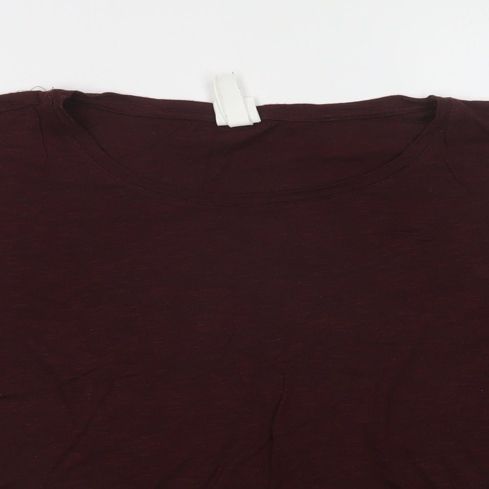 H&M Womens Purple  Cotton Basic T-Shirt Size M Crew Neck