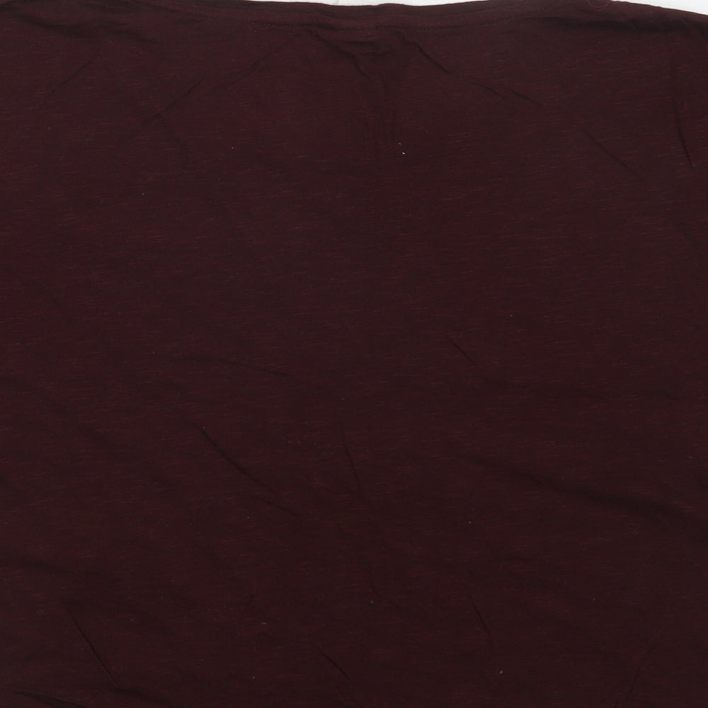 H&M Womens Purple  Cotton Basic T-Shirt Size M Crew Neck