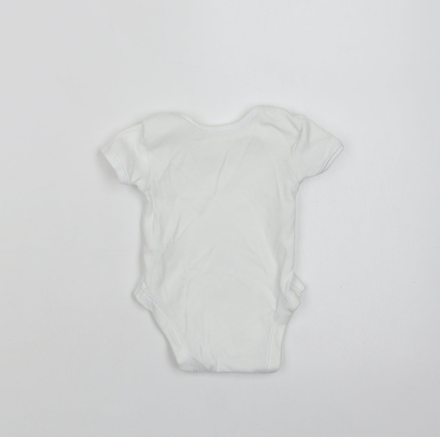 George Baby White  Cotton Romper One-Piece Size 0-3 Months  Snap