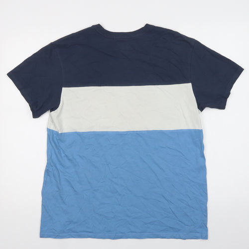 Levi's Mens Blue Colourblock Cotton  T-Shirt Size M Crew Neck
