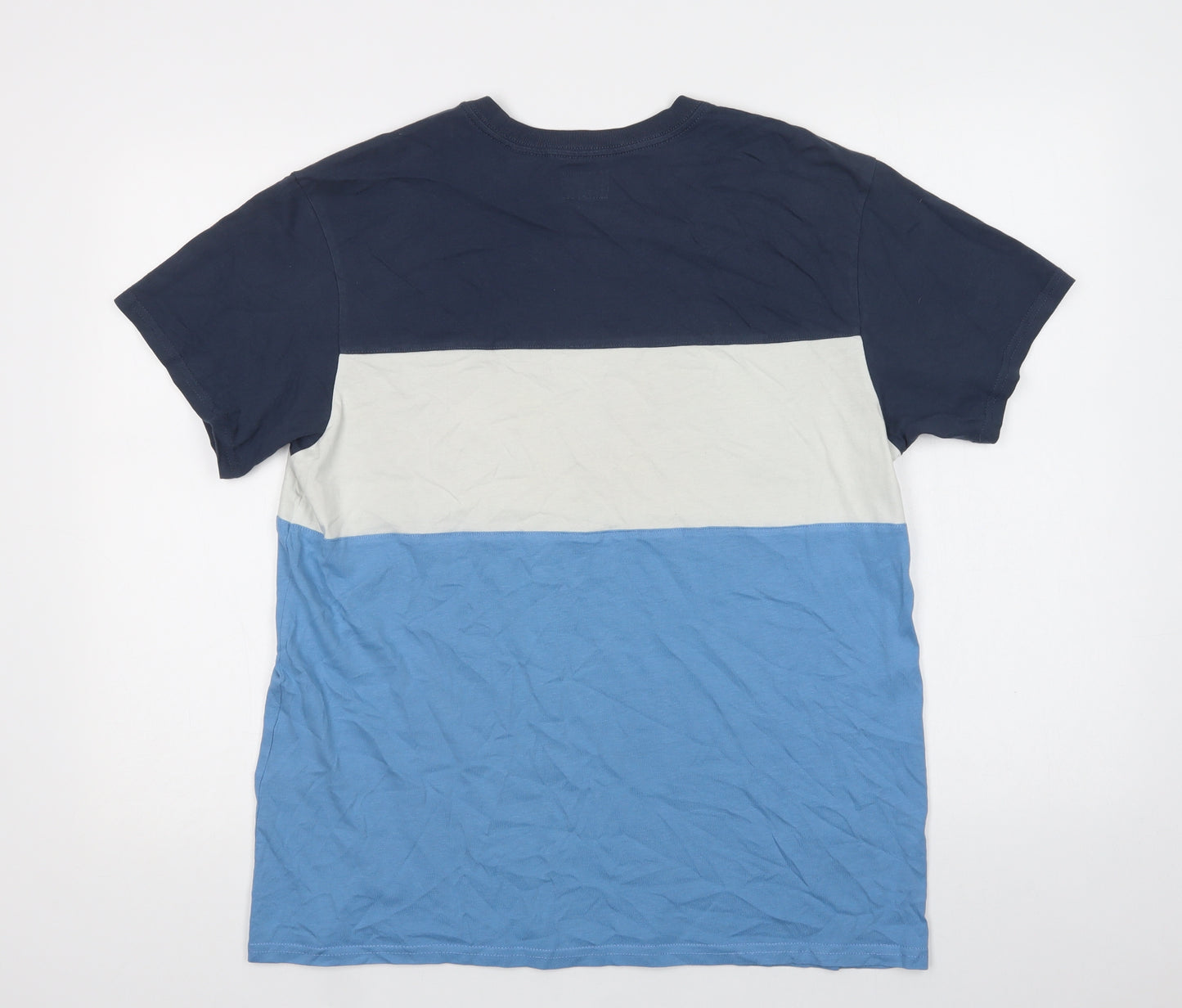Levi's Mens Blue Colourblock Cotton  T-Shirt Size M Crew Neck