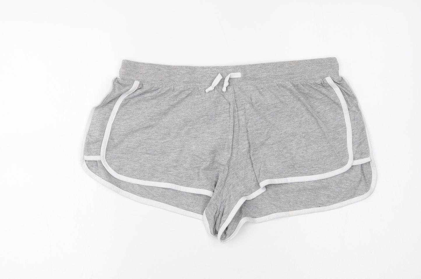 New Look Womens Grey  Cotton Sweat Shorts Size L L3 in Regular Drawstring