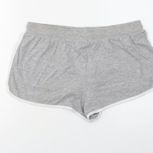 New Look Womens Grey  Cotton Sweat Shorts Size L L3 in Regular Drawstring