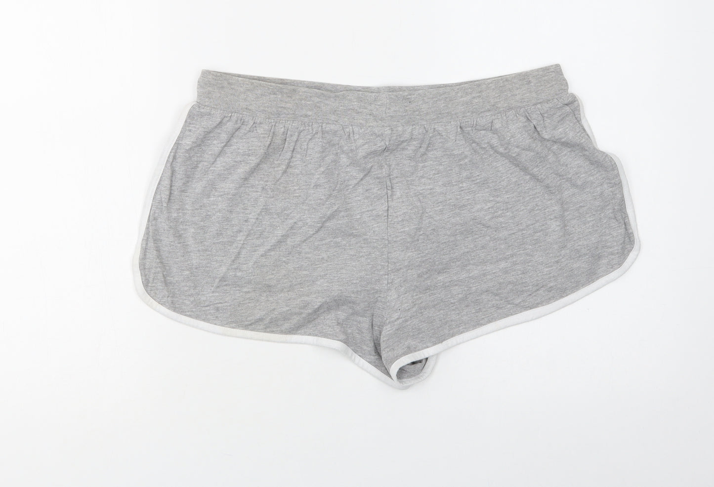 New Look Womens Grey  Cotton Sweat Shorts Size L L3 in Regular Drawstring