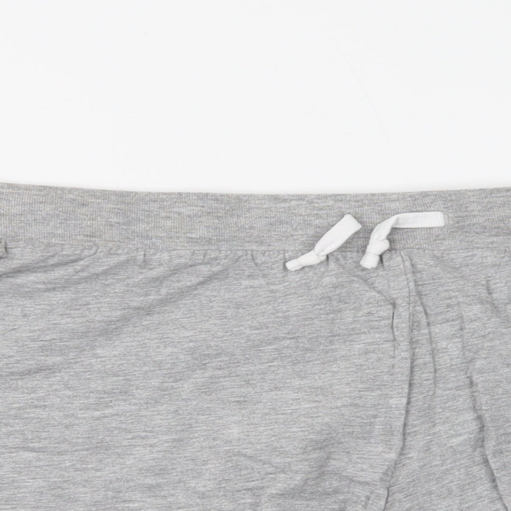 New Look Womens Grey  Cotton Sweat Shorts Size L L3 in Regular Drawstring