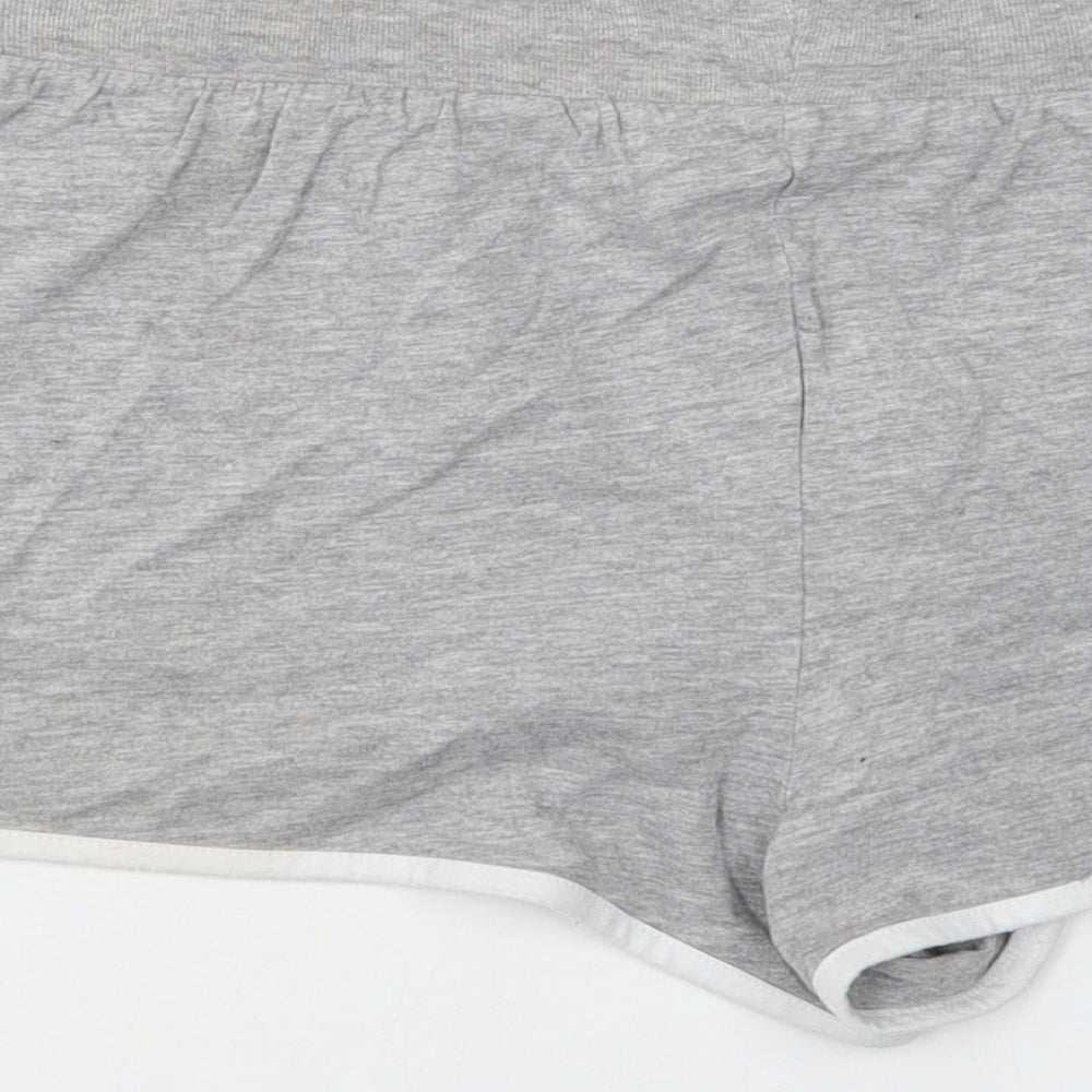 New Look Womens Grey  Cotton Sweat Shorts Size L L3 in Regular Drawstring